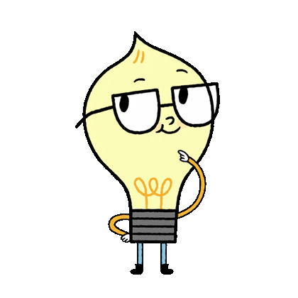 Lightbulb sticker symbolizing ideas and answers to frequently asked questions