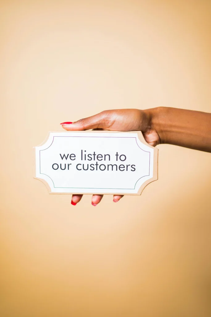 writing- we listen to our customers